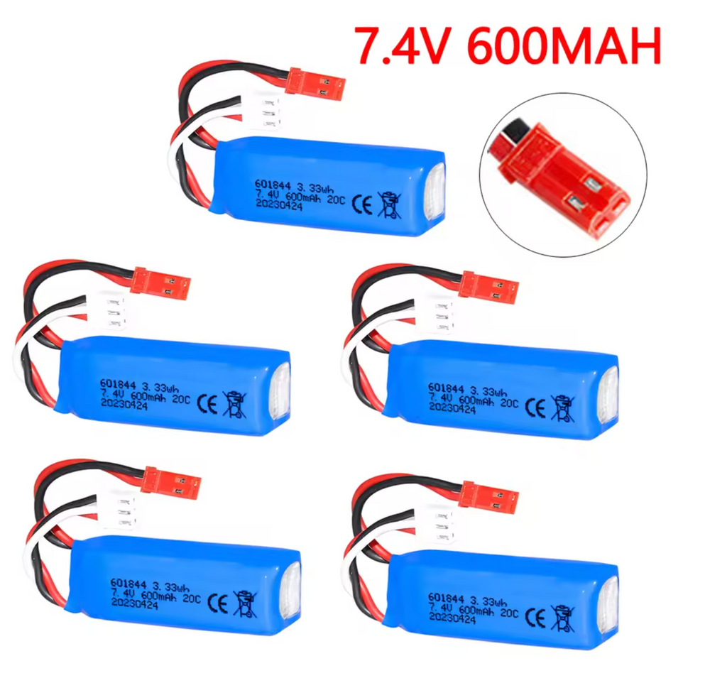 2S LiPo Battery 600mAh 7.4V High-Performance for Mini Drone Robot Battery Geeko Raptor